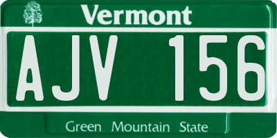 VT license plate AJV156