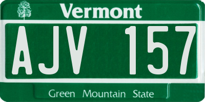 VT license plate AJV157