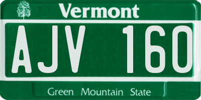 VT license plate AJV160