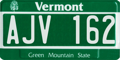 VT license plate AJV162