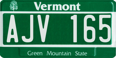 VT license plate AJV165