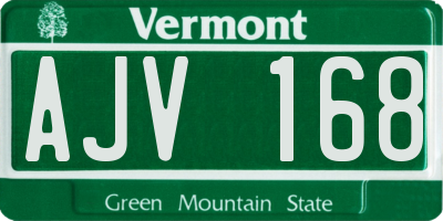 VT license plate AJV168
