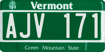 VT license plate AJV171
