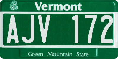 VT license plate AJV172