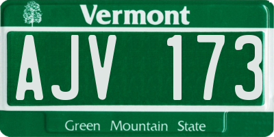 VT license plate AJV173