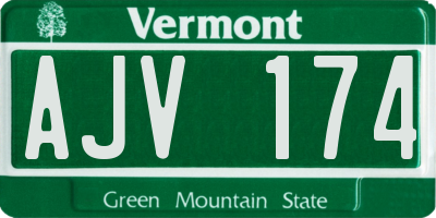 VT license plate AJV174