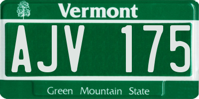 VT license plate AJV175