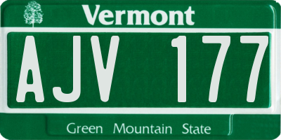 VT license plate AJV177