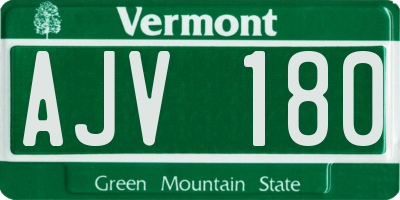 VT license plate AJV180
