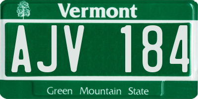 VT license plate AJV184