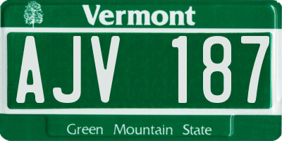 VT license plate AJV187