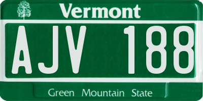 VT license plate AJV188