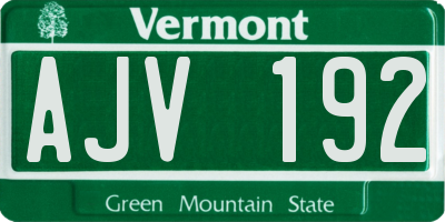 VT license plate AJV192