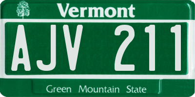 VT license plate AJV211