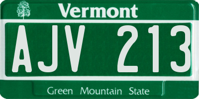 VT license plate AJV213