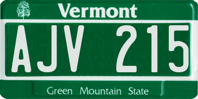 VT license plate AJV215