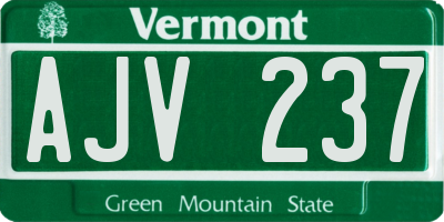 VT license plate AJV237