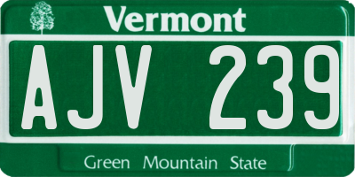 VT license plate AJV239
