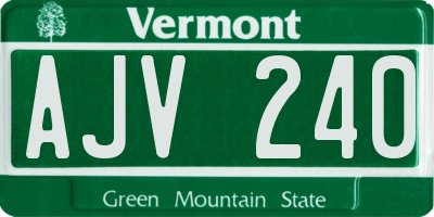 VT license plate AJV240