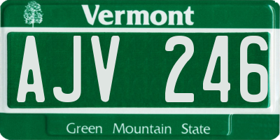 VT license plate AJV246