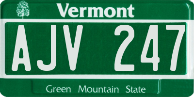VT license plate AJV247