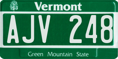 VT license plate AJV248