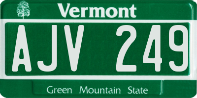 VT license plate AJV249