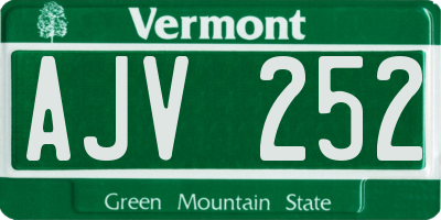 VT license plate AJV252