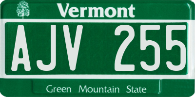 VT license plate AJV255