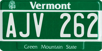 VT license plate AJV262