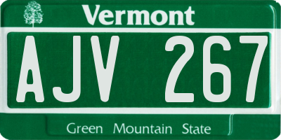 VT license plate AJV267