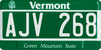 VT license plate AJV268