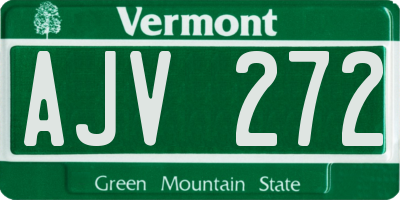VT license plate AJV272