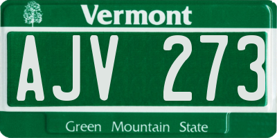 VT license plate AJV273
