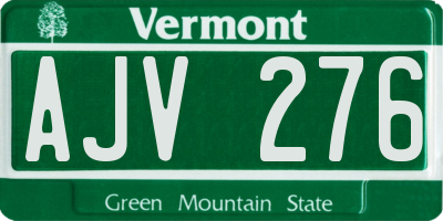 VT license plate AJV276