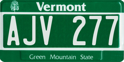 VT license plate AJV277