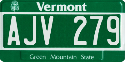 VT license plate AJV279