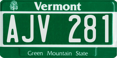 VT license plate AJV281