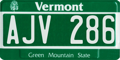 VT license plate AJV286