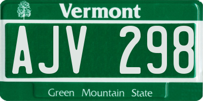 VT license plate AJV298