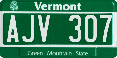 VT license plate AJV307