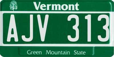VT license plate AJV313