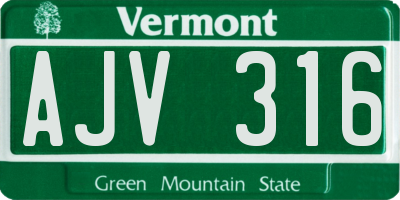 VT license plate AJV316