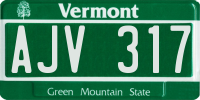 VT license plate AJV317