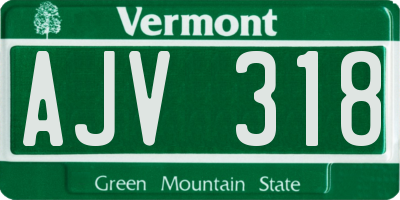 VT license plate AJV318