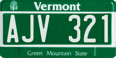 VT license plate AJV321