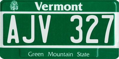 VT license plate AJV327