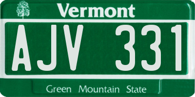VT license plate AJV331