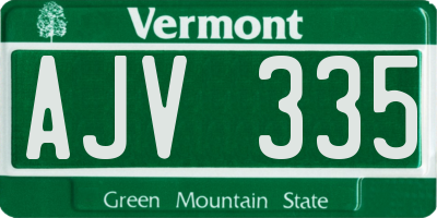 VT license plate AJV335