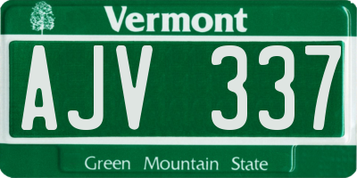 VT license plate AJV337